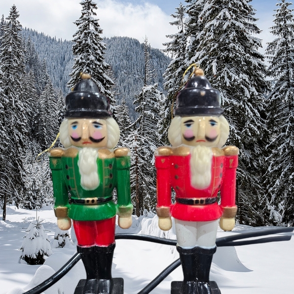 2 Nutcracker Soldier Ornaments Vintage Awesome 60s 70s Cake Topper 😊 Christmas - Picture 14 of 16